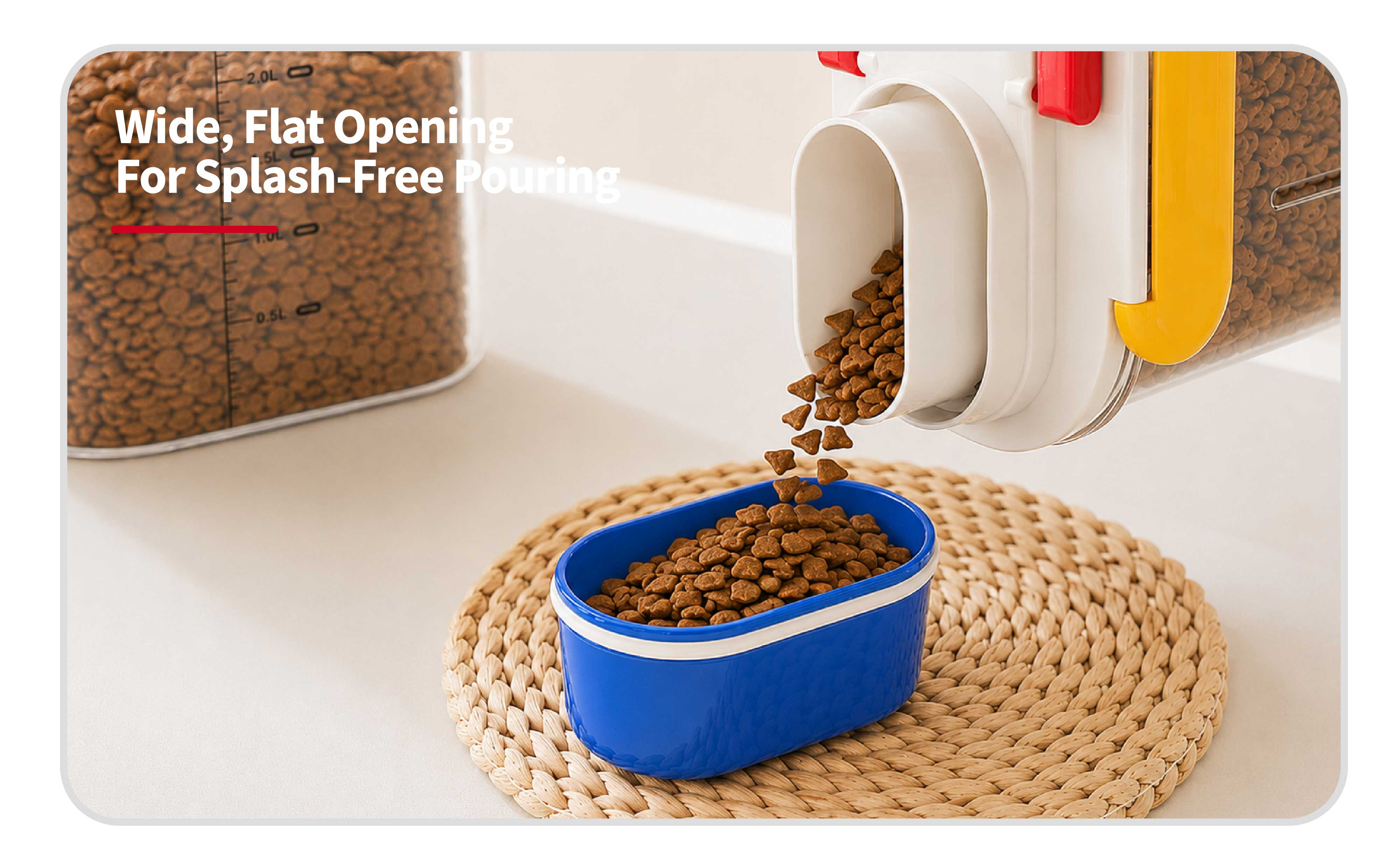 Wide, Flat Opening For Splash-Free Pouring