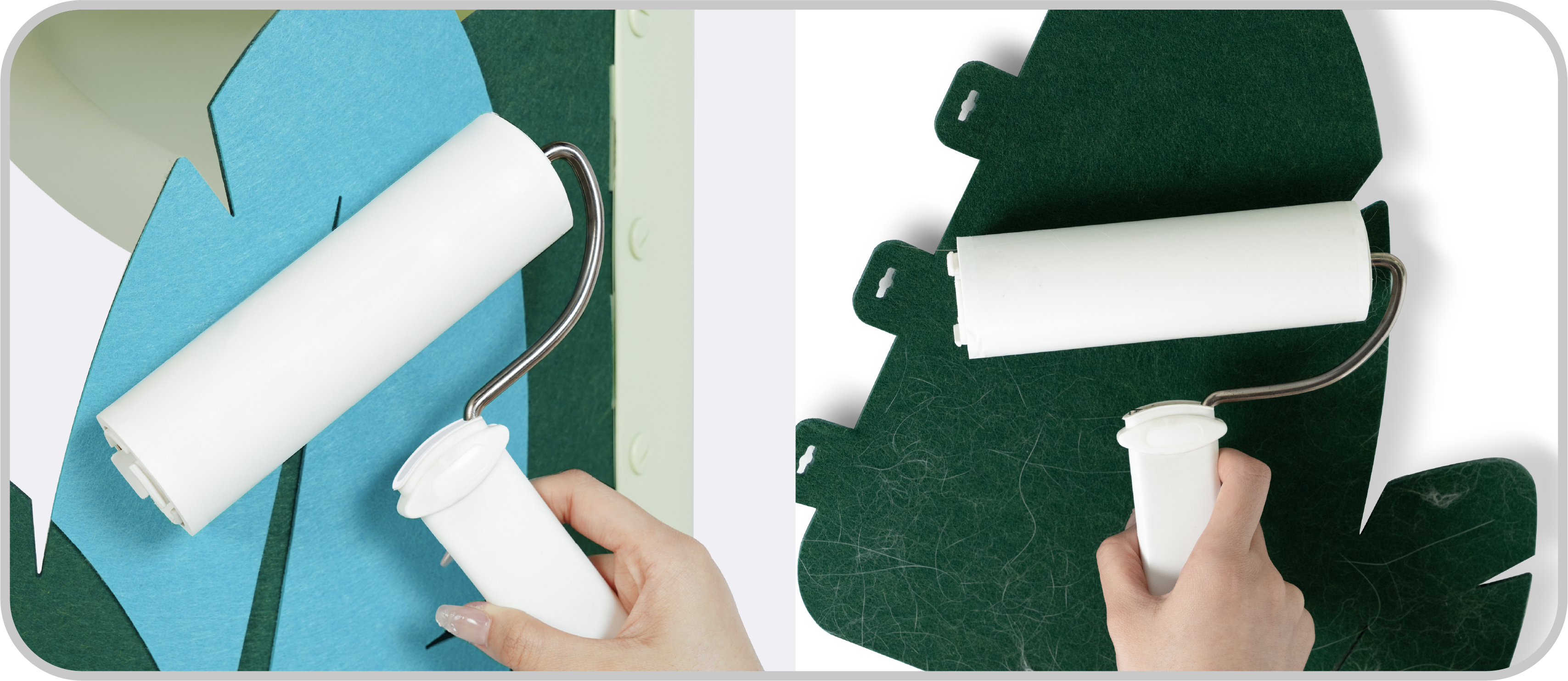 Felt panel detaches for replacement